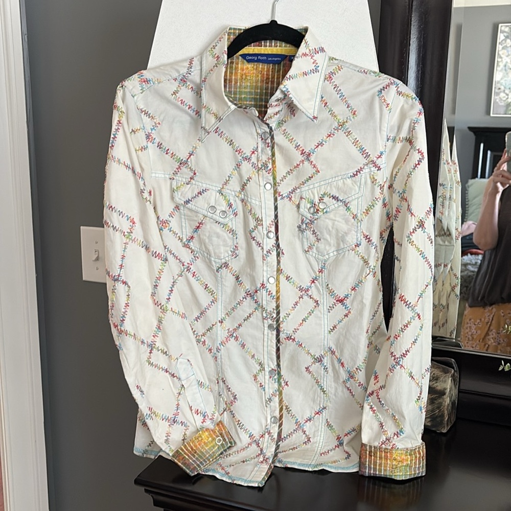 Georg Roth Colorful Plaid snap down shirt - Picture 4 of 8